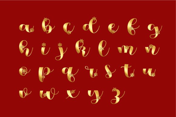 Christmas Snow Gold Font - Preview 2