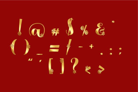 Christmas Snow Gold Font - Preview 4