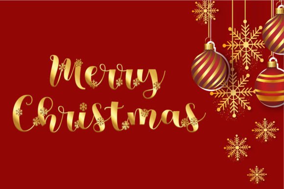 Christmas Snow Gold Font - Preview 5