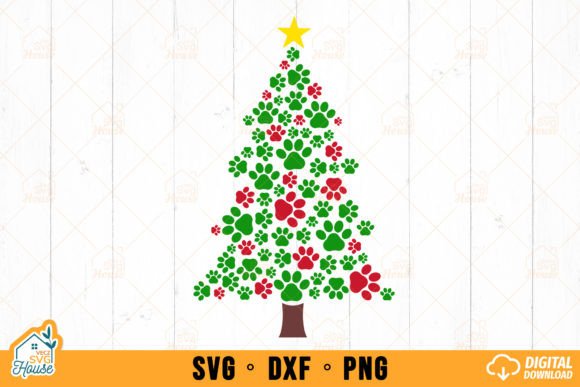 Christmas Tree Pet Paw Ornament SVG Grafik Plotterdateien Von VeczPNGHouse
