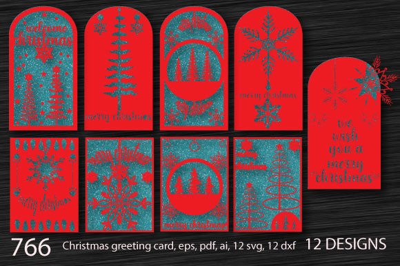Christmas Greeting Card SVG Ornament