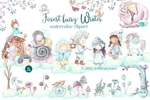 Forest Fairy. Winter. Cute Christmas