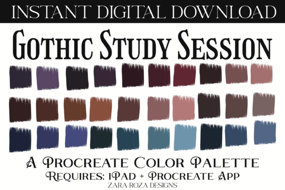 Gothic Study Session Procreate Palette