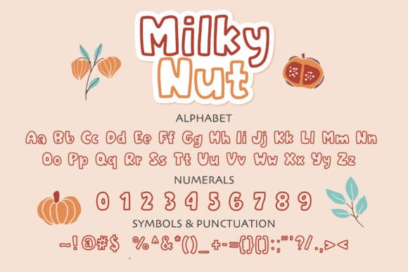 Milky Nut Font PNG with transparent background - Preview 1