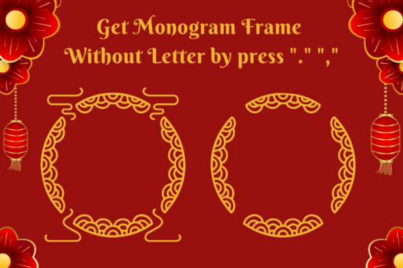 Shion Chinese Monogram Font PNG with transparent background - Preview 3