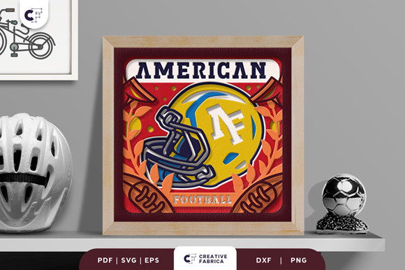 American Football Helmet 3D Paper Cut Creative Fabrica American Football Helmet 3D Paper Cut Creative Fabrica