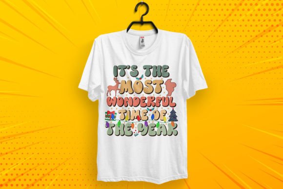 Christmas Groovy Typography T-shirt
