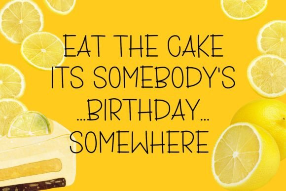 Lemon Cheesecake Font PNG with transparent background - Preview 1