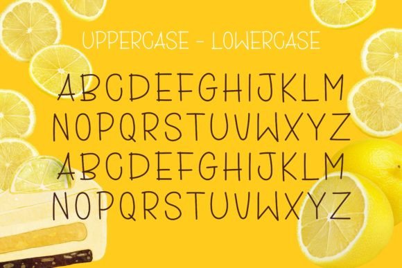 Lemon Cheesecake Font PNG with transparent background - Preview 2