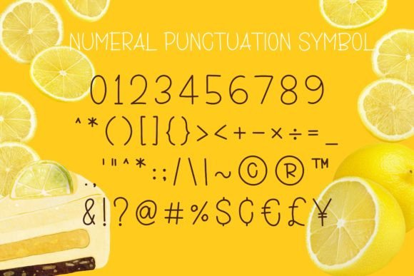Lemon Cheesecake Font PNG with transparent background - Preview 3