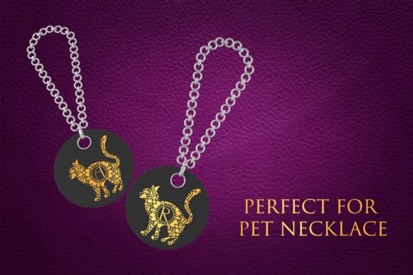 Proud Cat Mandala Monogram Font PNG with transparent background - Preview 1
