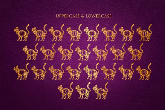Proud Cat Mandala Monogram Font PNG with transparent background - Preview 2