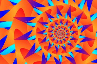 Spiral Background red orange flower line
