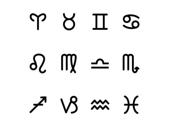 Zodiac Icon Set Vector Design Templates