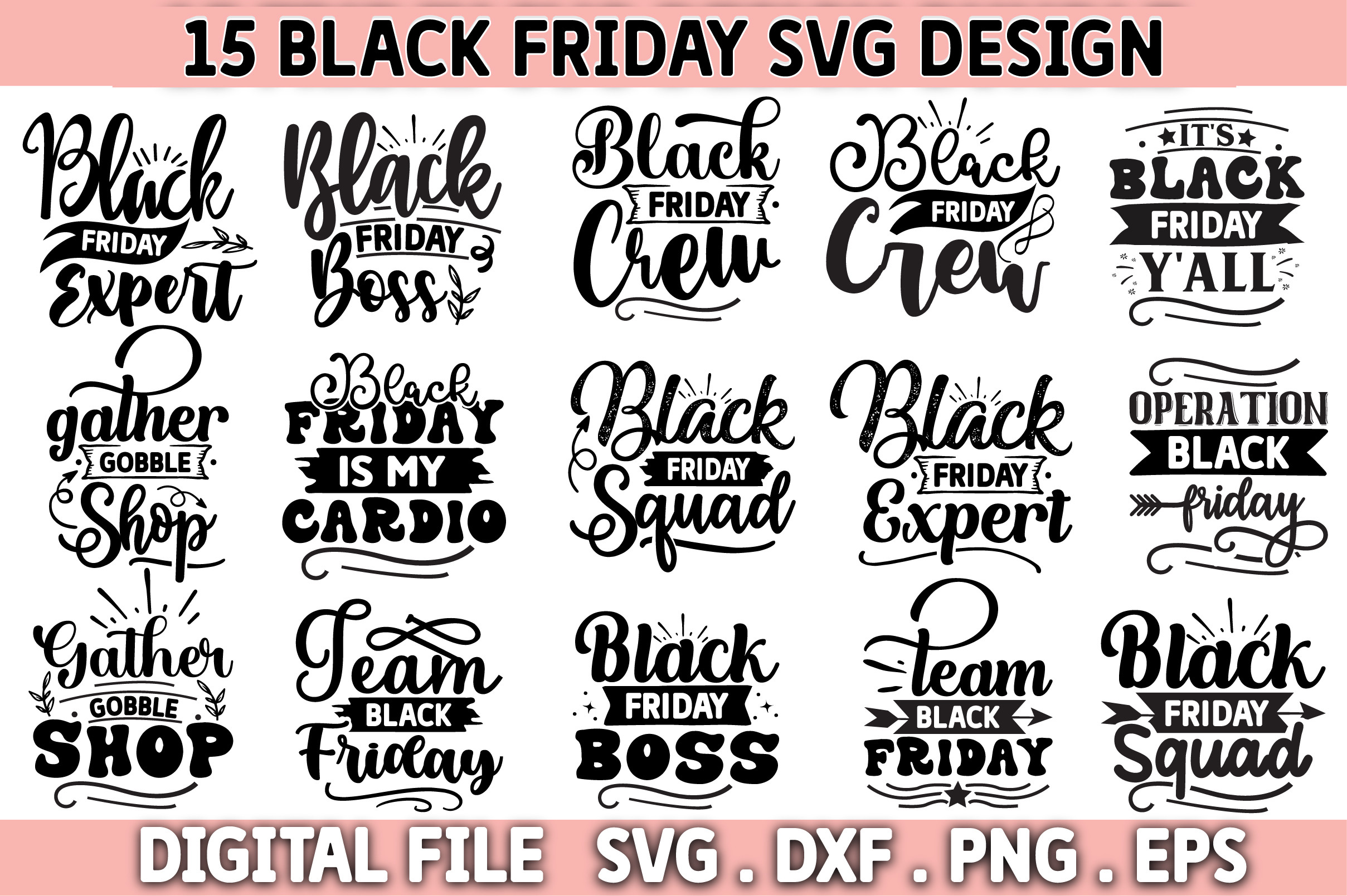 Black Friday Svg Bundle Graphic by CraftFusion Studio · Creative Fabrica
