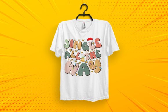 Christmas Groovy Typography T-shirt