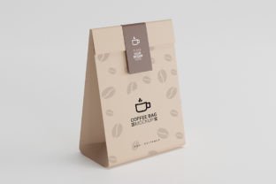 Paper coffee bag mockup