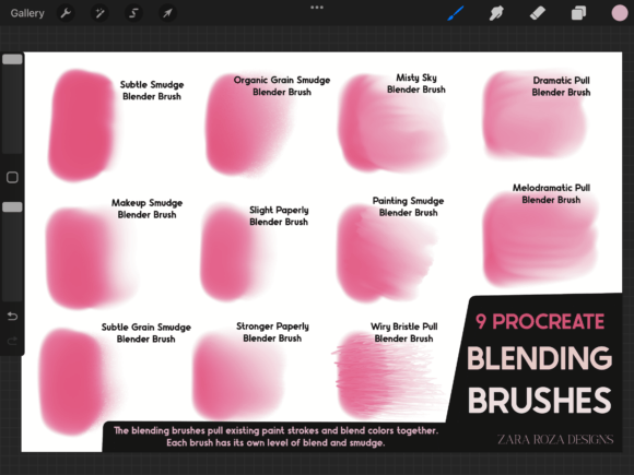 Procreate Blending Brushes Grafica Spazzole Di ZaraRozaDesigns