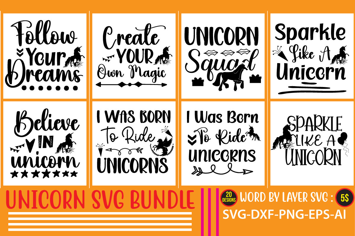 UNICORN SVG Bundle,20 Designs Graphic by SimaCrafts · Creative Fabrica