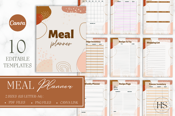 Editable Abstract CANVA Meal Planner
