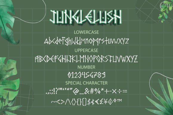 Junglelush Font PNG with transparent background - Preview 3