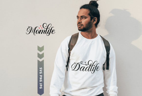 Preview of Mom Dad Shirt SVG, Family SVG T-shirt, sticker, and sublimation design