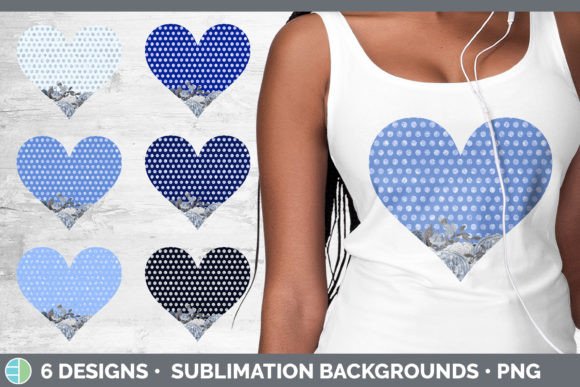 Blue Flower Hearts Clipart | Pattern Hea Graphic by Enliven Designs ...