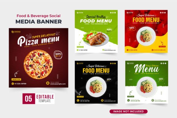 Preview of Food and Drinks Social Media Poster food social media design template