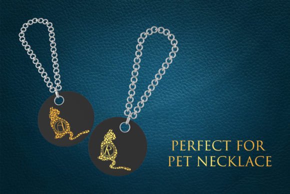 Funny Cat Mandala Monogram Font - Preview 1
