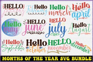 Months of the Year SVG Bundle Graphic by MightyPejes · Creative Fabrica