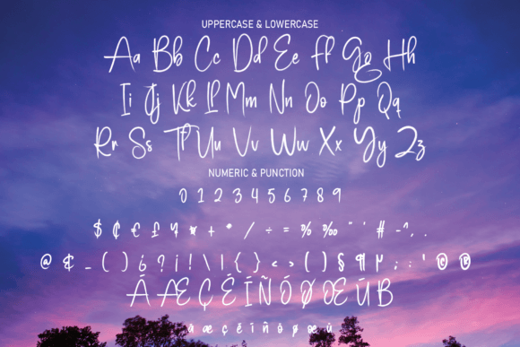 Night Beauty Font PNG with transparent background - Preview 6