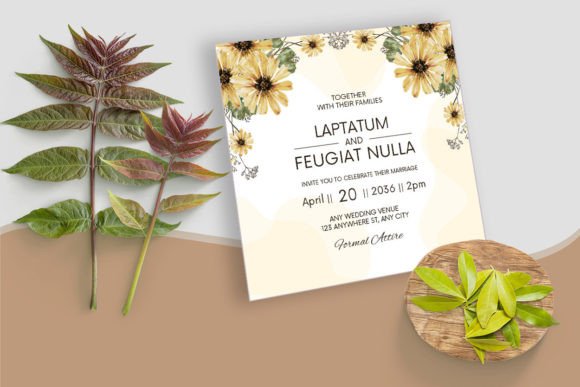Wedding Ceremony Invitations With Floral Graphics 2