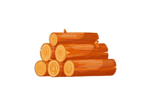 Firewood Pile Cartoon Vector