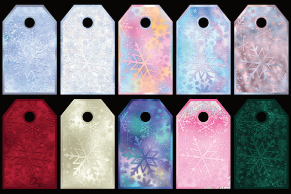 30 Christmas Gift Tags with Snowflakes