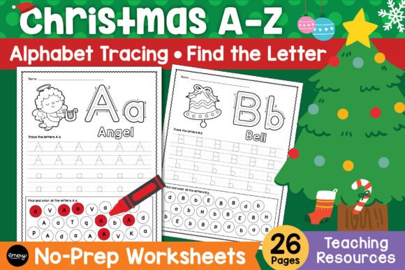 Christmas Alphabet Tracing Worksheets