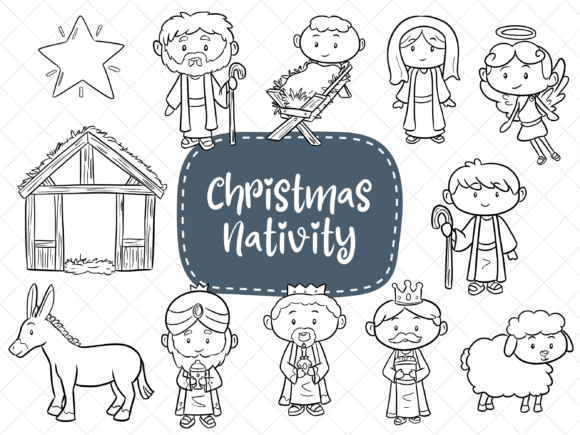 Christmas Nativity Digital Stamps