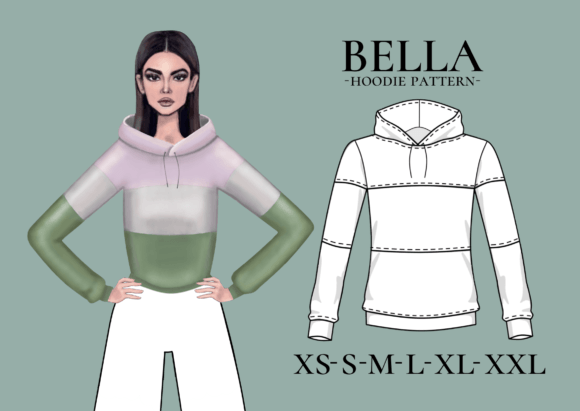 Hoodie PDF Sewing Pattern Basic