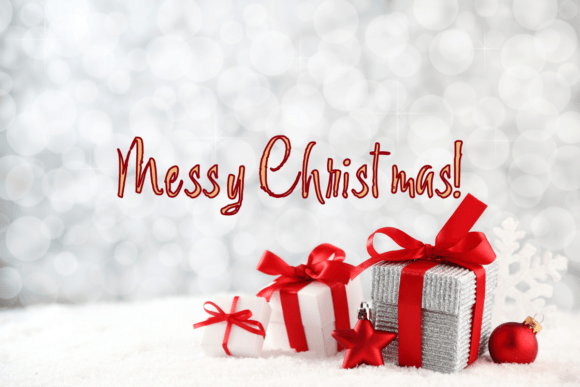 Messy Christmas Font PNG with transparent background - Preview 3