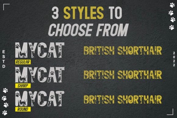 Mycat Font PNG with transparent background - Preview 2