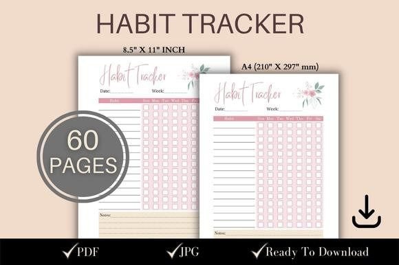 Pink Habit Tracker Printable - Interior