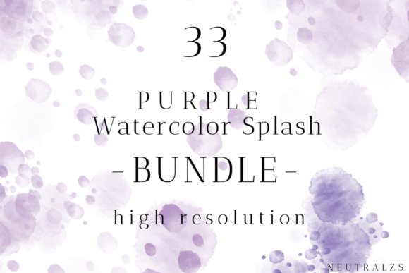 Purple Watercolor Splashes Clipart