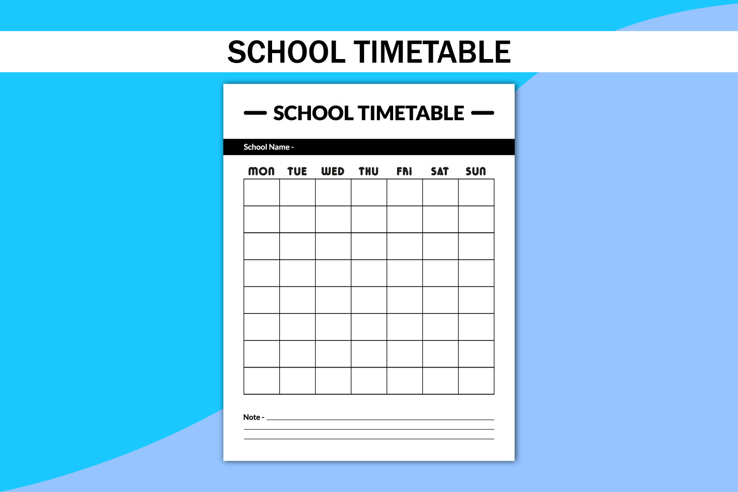 School TIMETABLE KDP Interior Planner Graphic by graphic-design-pro ...