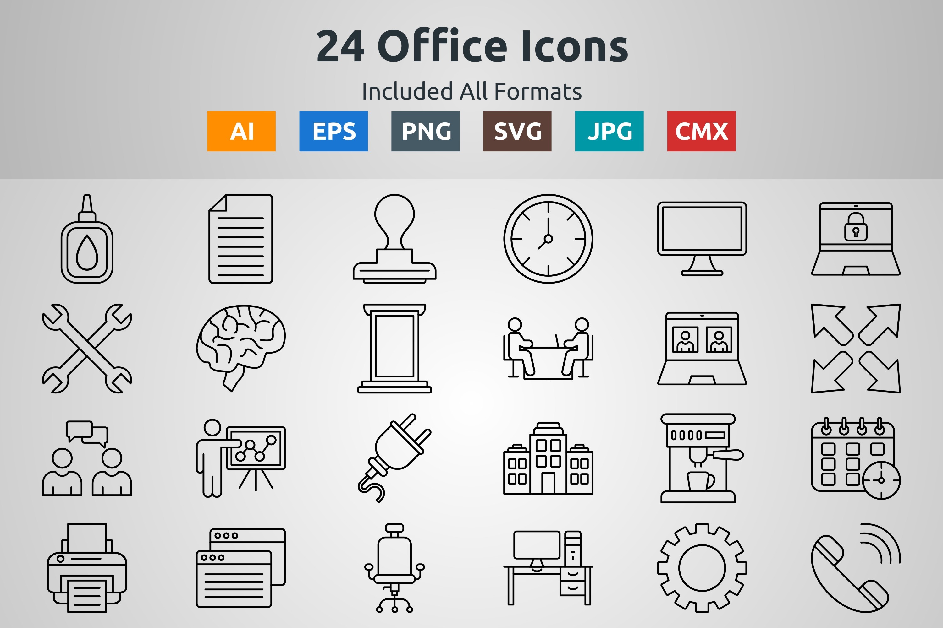 24 Seo Office Icons Graphic by abidehtisham198 · Creative Fabrica