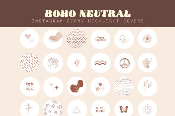 Boho Neutral Instagram Highlight Covers