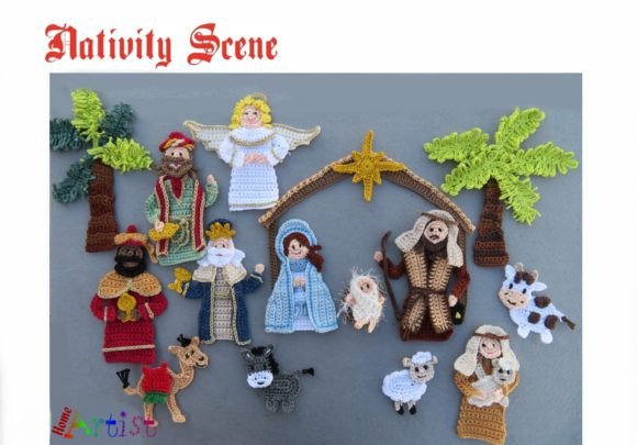 Nativity Scene Crochet Applique Pattern