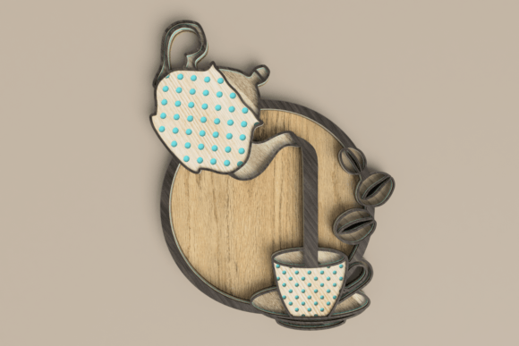 Pouring Coffee 3D Layered Laser Cut  Creative Fabrica