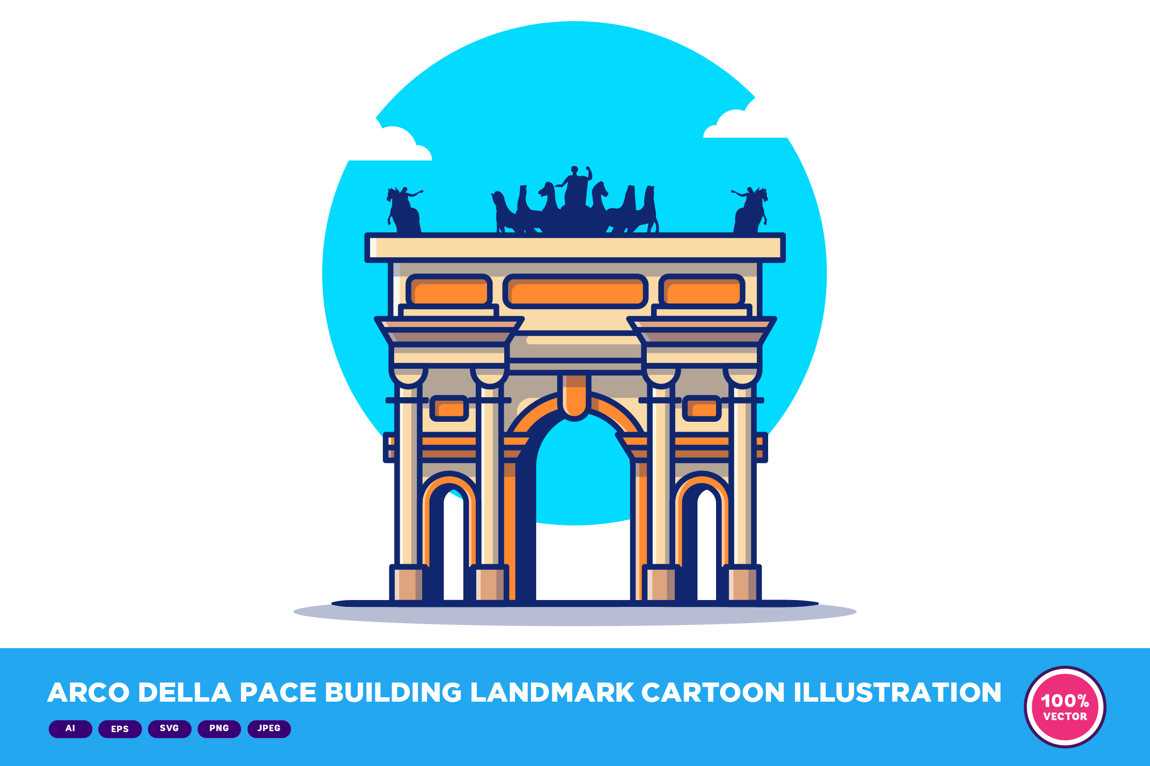 Arco Della Pace Building Landmark Graphic by catalyststuff · Creative ...