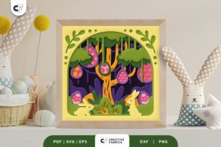 Easter Egg Tree 3D Shadow Box Paper Cut · Creative Fabrica
