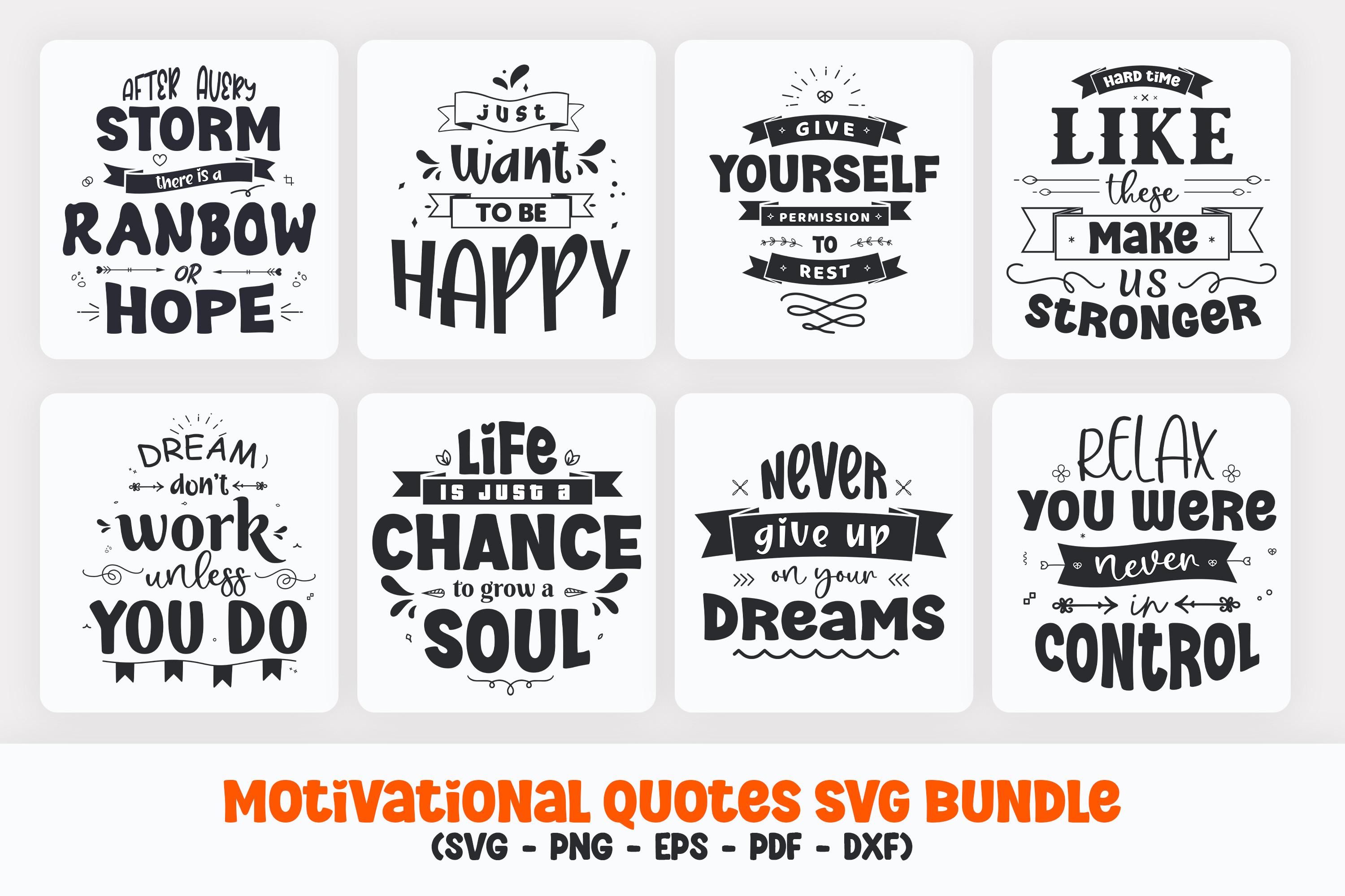 Motivational Quotes Svg Design Bundle Graphic by PKDesign · Creative ...