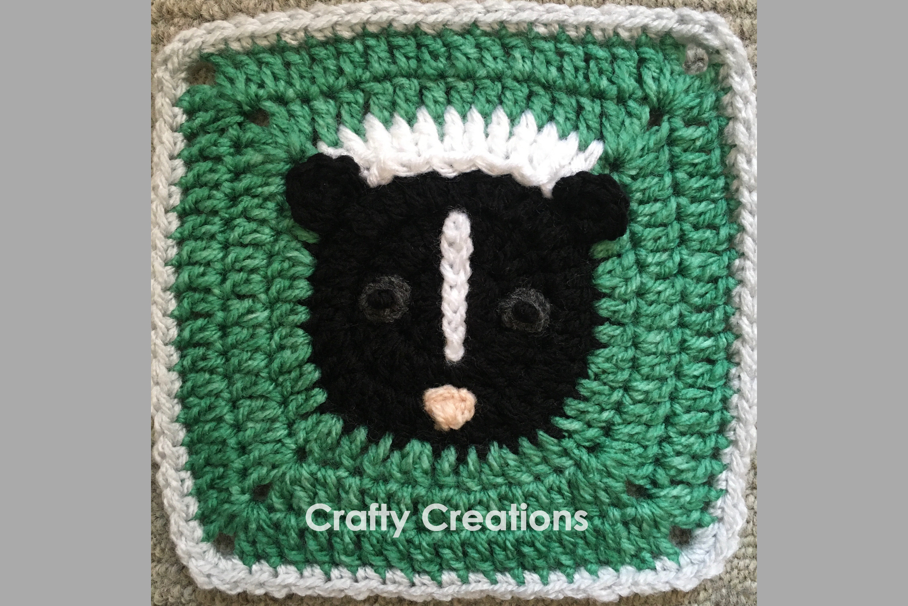Skunk Granny Square Crochet Pattern